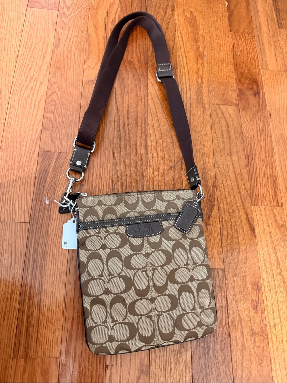 Coach Signature Canvas Crossbody Bag with Adjustable Strap
